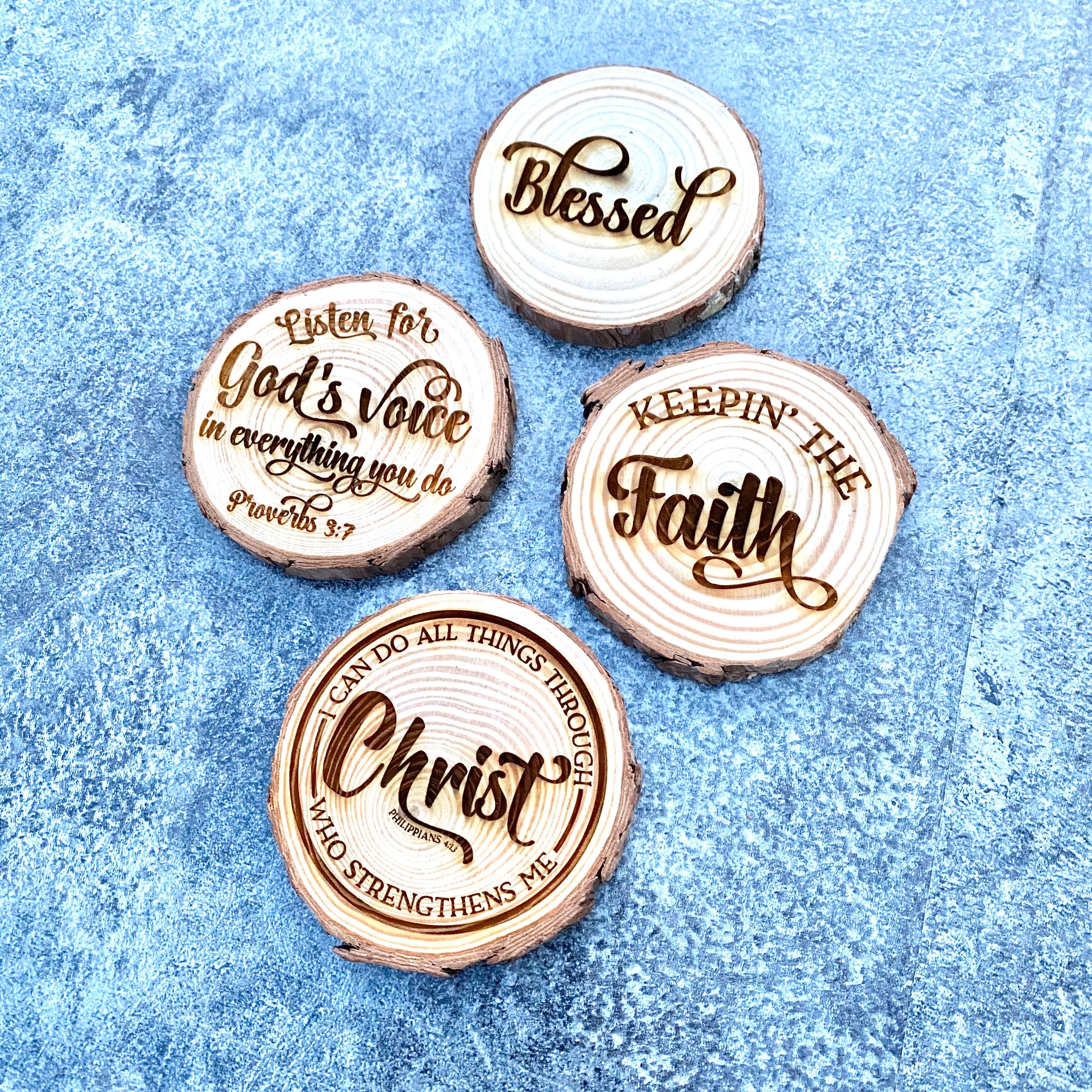 Inspirational religious coaster set, Religious home decor