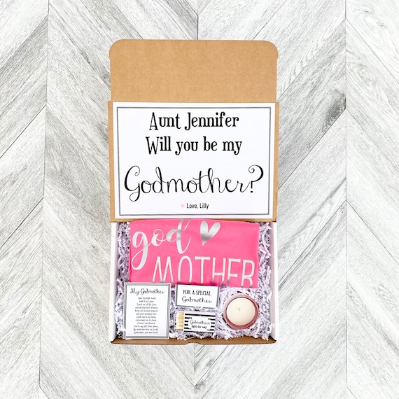 Personalized Godmother Proposal Gift Box: Candle & Tank Top