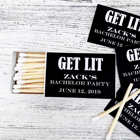 Matchbox Bachelor Party Favors Black and White Matchbox Favors Matchbox  Favors Bridal Party Customizable 