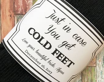 Personalized Socks - Just in Case You Get Cold Feet Socks for the Wedding Day - Groom Gift from Bride - Funny Groom Gift