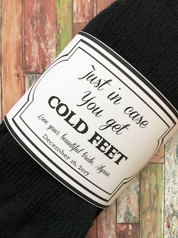 Personalized Socks Just in Case You Get Cold Feet Socks for the Wedding Day Funny Groom Gift Groom Gift from Bride