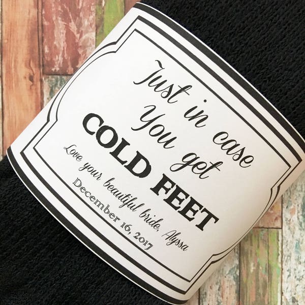 Personalized Socks - Just in Case You Get Cold Feet Socks for the Wedding Day - Groom Gift from Bride - Funny Groom Gift
