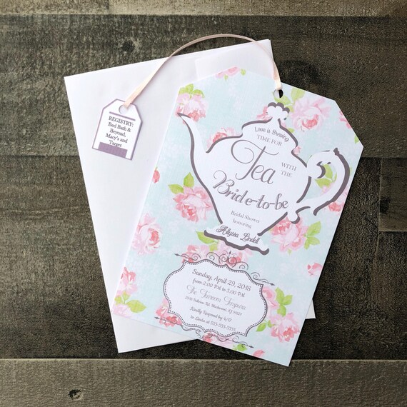 20 Personalized Custom Tea Party Bridal Shower Wedding Invitations Cards 20 Personalized Custom Tea Party Bridal Shower Wedding Invitations Cards
