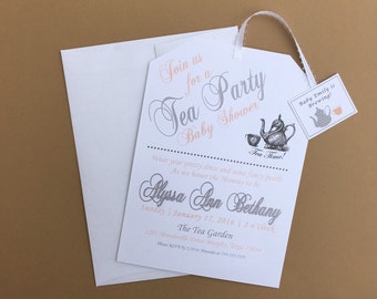 Tea Party Shower Invitations -Customizable