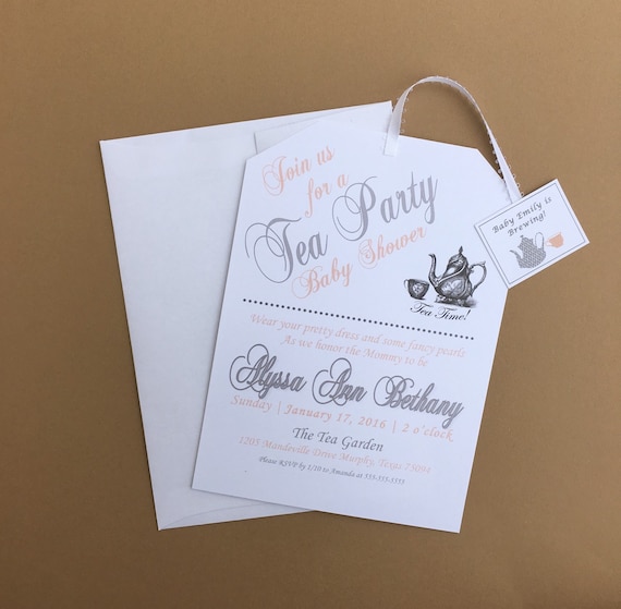 Tea Party Shower Invitations -Customizable