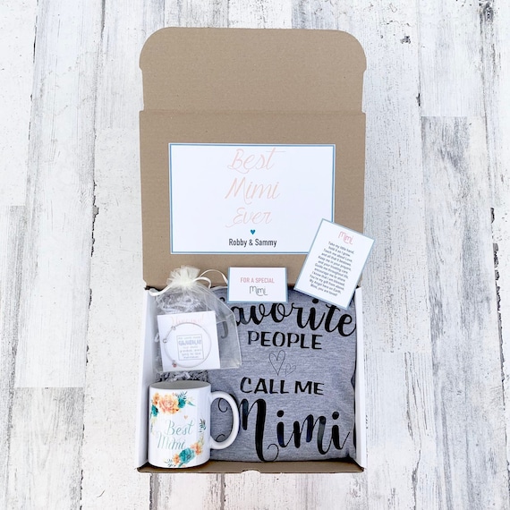 Personalized Mimi Gift Box: Shirt, Mug & Bracelet Set