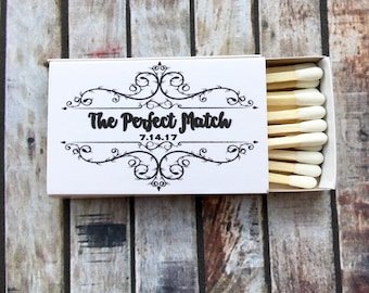 Match Favor Labels - Matchbox Favors - The Perfect Match - Match Made in Heaven - Match wedding or shower favors