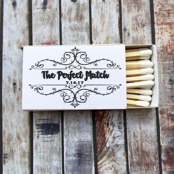 Match Favor Labels - Matchbox Favors - The Perfect Match - Match Made in Heaven - Match wedding or shower favors