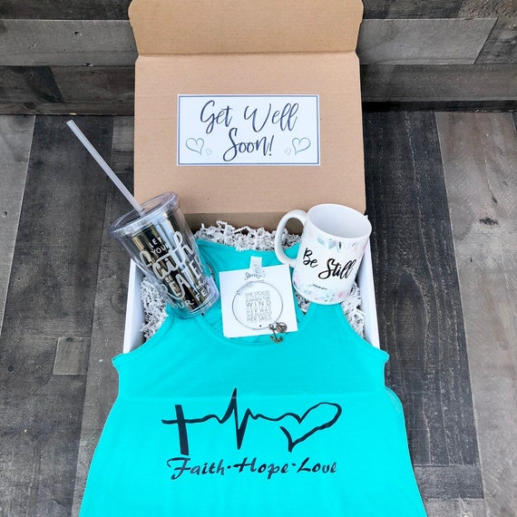 Personalized Get Well Soon Gift Box: Faith Hope Love