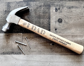 Engraved Hammer for Father's Day - #1 Dad - Personalized Hammer