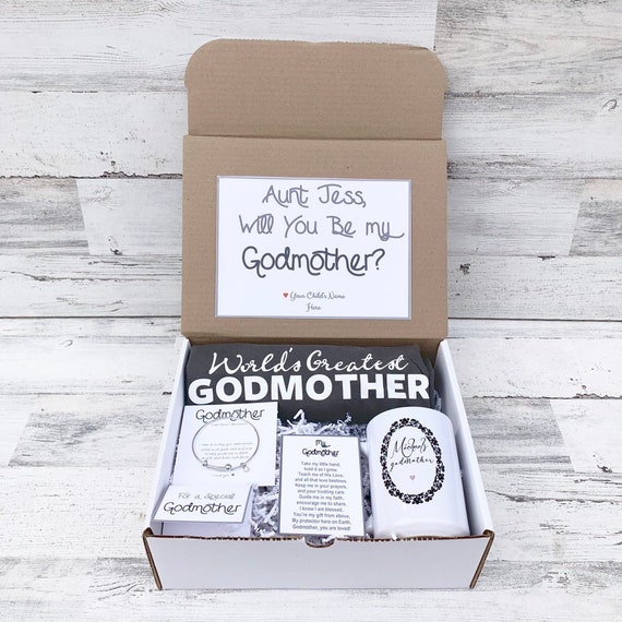 Personalized Godmother Gift Box: Mug, Bracelet & Tank Top