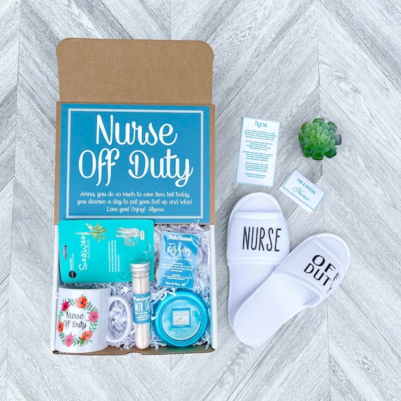 Nurse Gift Box: "Off Duty" Mug, Slippers & Spa Set