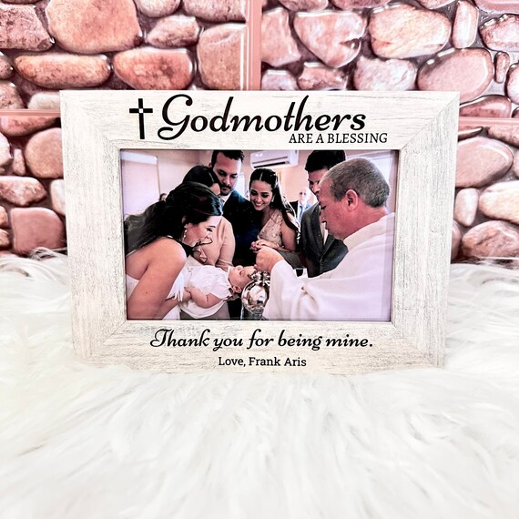 Personalized Godmother Engraved Wooden Frame: Godmother Blessing