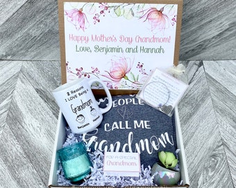 Mommom Gift Box - Mommom Gift Set - Mommom Shirt, Mug and Bracelet Set in Gift Box with Note - Customizable