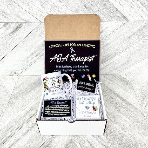 Personalized ABA Therapist Gift Box: Mug, Bracelet & Cards