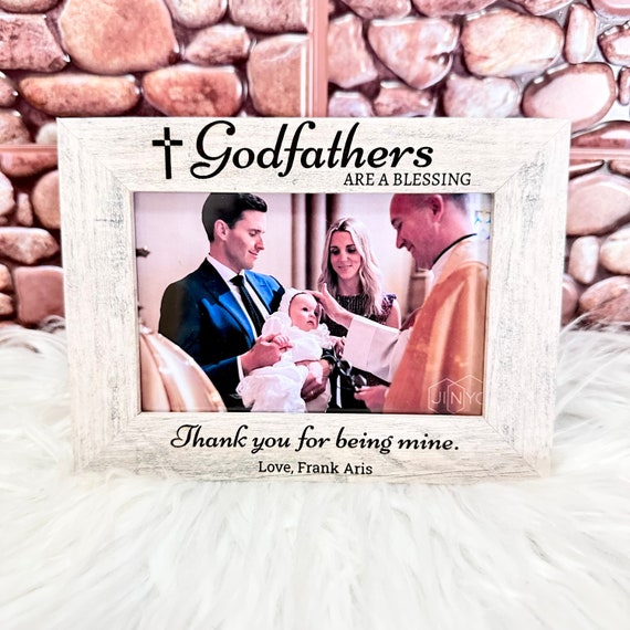 Personalized Godfather Engraved Wooden Frame: Godfather Blessing Gift