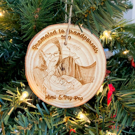 Personalized Wood Photo Ornament: Laser Engraved Keepsake