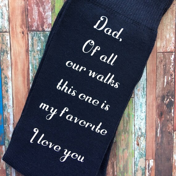 Dad Of All Our Walks This One is My Favorite Navy Blue Socks for the Wedding Day - Father of the Bride Socks