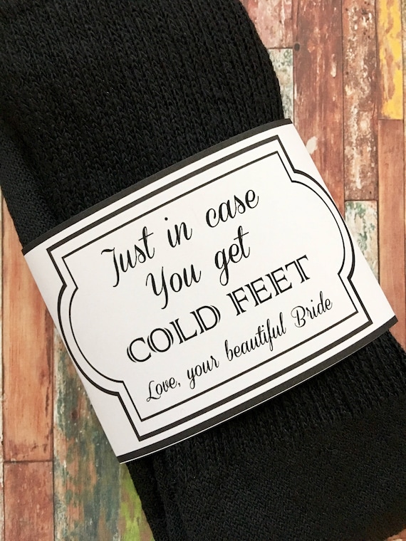 Groom Wedding Socks: Funny Gift from Bride - Cold Feet Design