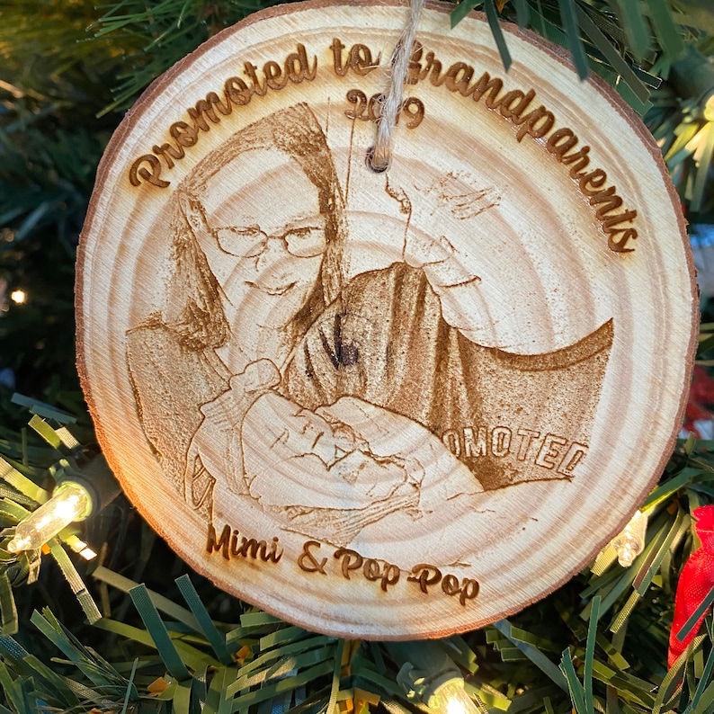 Personalized Wood Engraved Photo Ornament Wood Etched Etsy