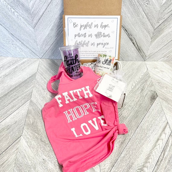 Personalized Christian Get Well Gift Box: Faith Hope Love