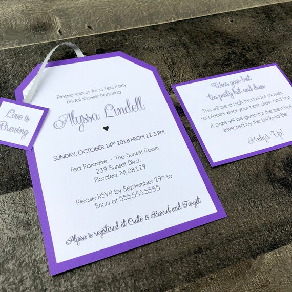Tea Party Invitations - Customizable for Any Event - Baby - Bridal - Birthday - and More