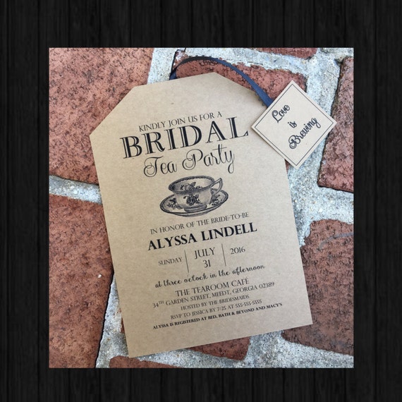 Rustic Tea Party DIGITAL DOWNLOAD - Bridal Shower Invitations
