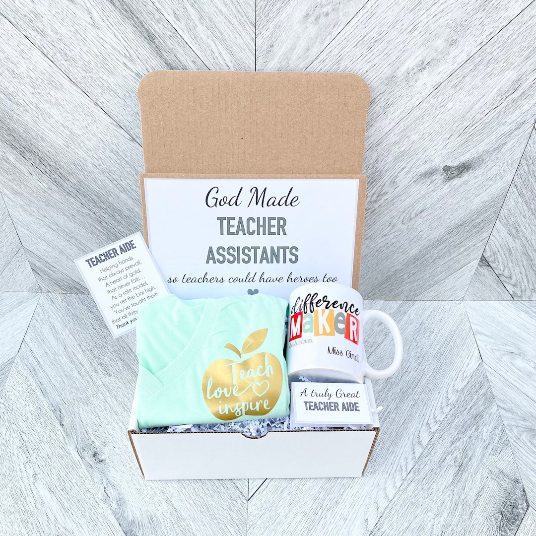 Teacher Aide Gift Box Set Personalized Teacher Assistant Gift Teacher
