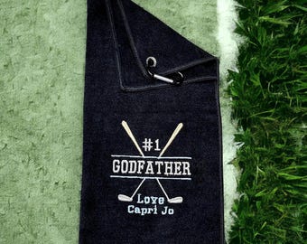 Godfather Golf Towel - Personalized Embroidered Golf Towel - Name embroidered Golf towel - Gift for Golf Godfather