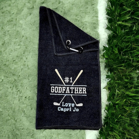 Personalized Godfather Golf Towel: Embroidered Microfiber Golf Gift