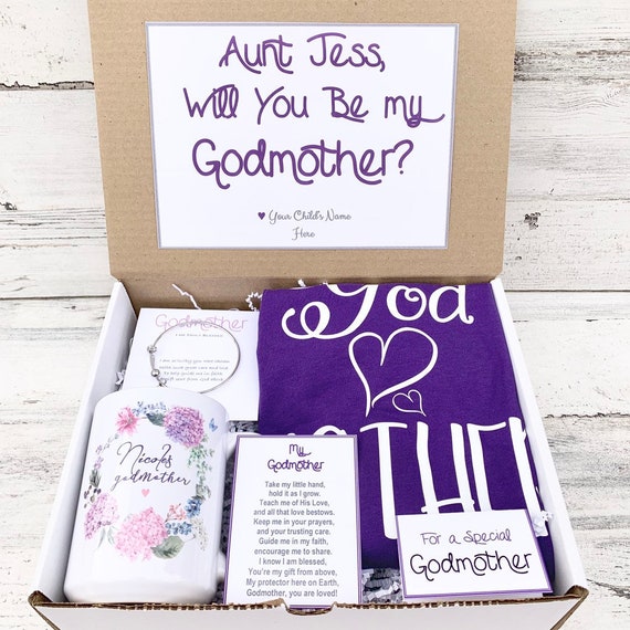Personalized Godmother Gift Box: Mug, Bracelet & Tank Top
