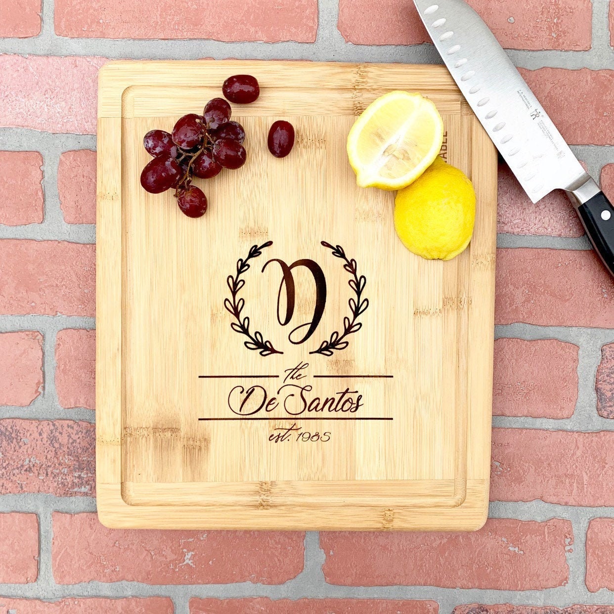 Personalized Cutting Board - Last Name & Date