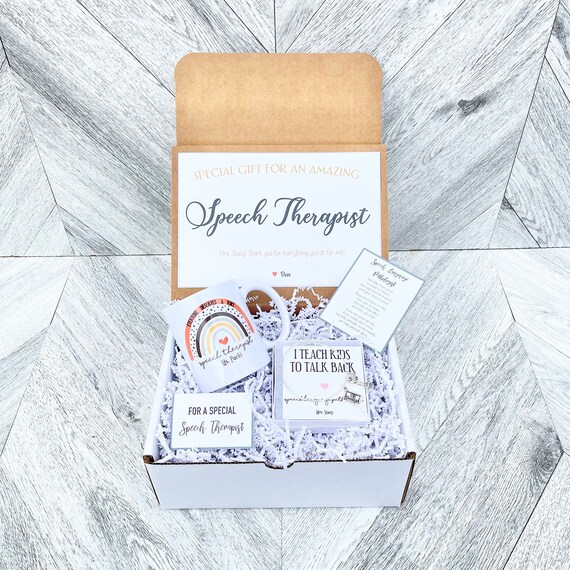 Personalized Speech Therapist Gift Box: Mug, Bracelet & Cards