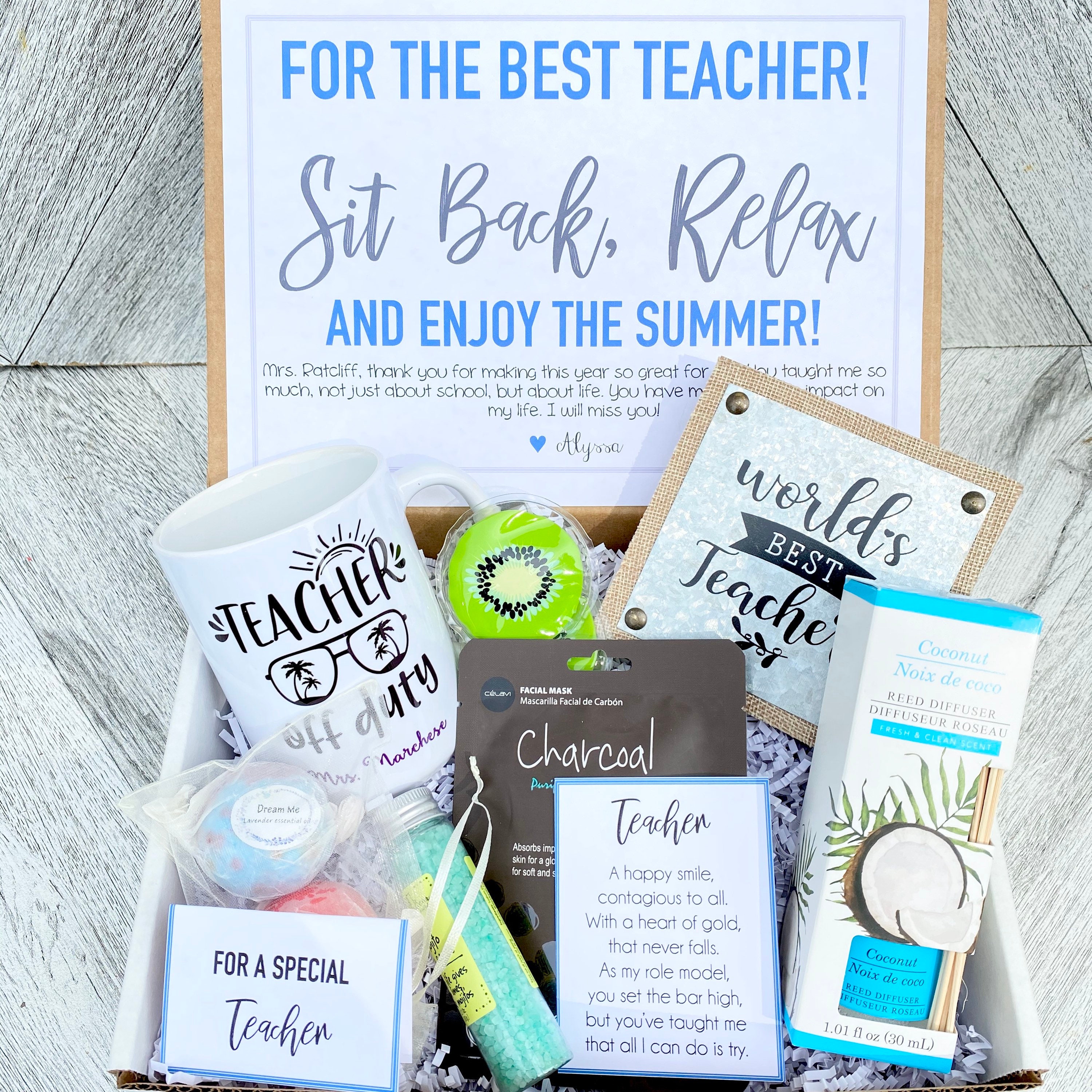 Teacher Gift Box Set Complete Teacher Spa Set With Mug and Etsy
