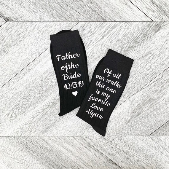 Personalized Father of the Bride Socks: Wedding Day Gift