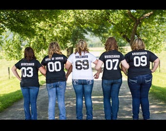 Personalized Bride Tribe Shirts - Navy and Gold - Years known the Bride on Back with Last Name - Bachelorette Shirts - Bridal Party Shirts