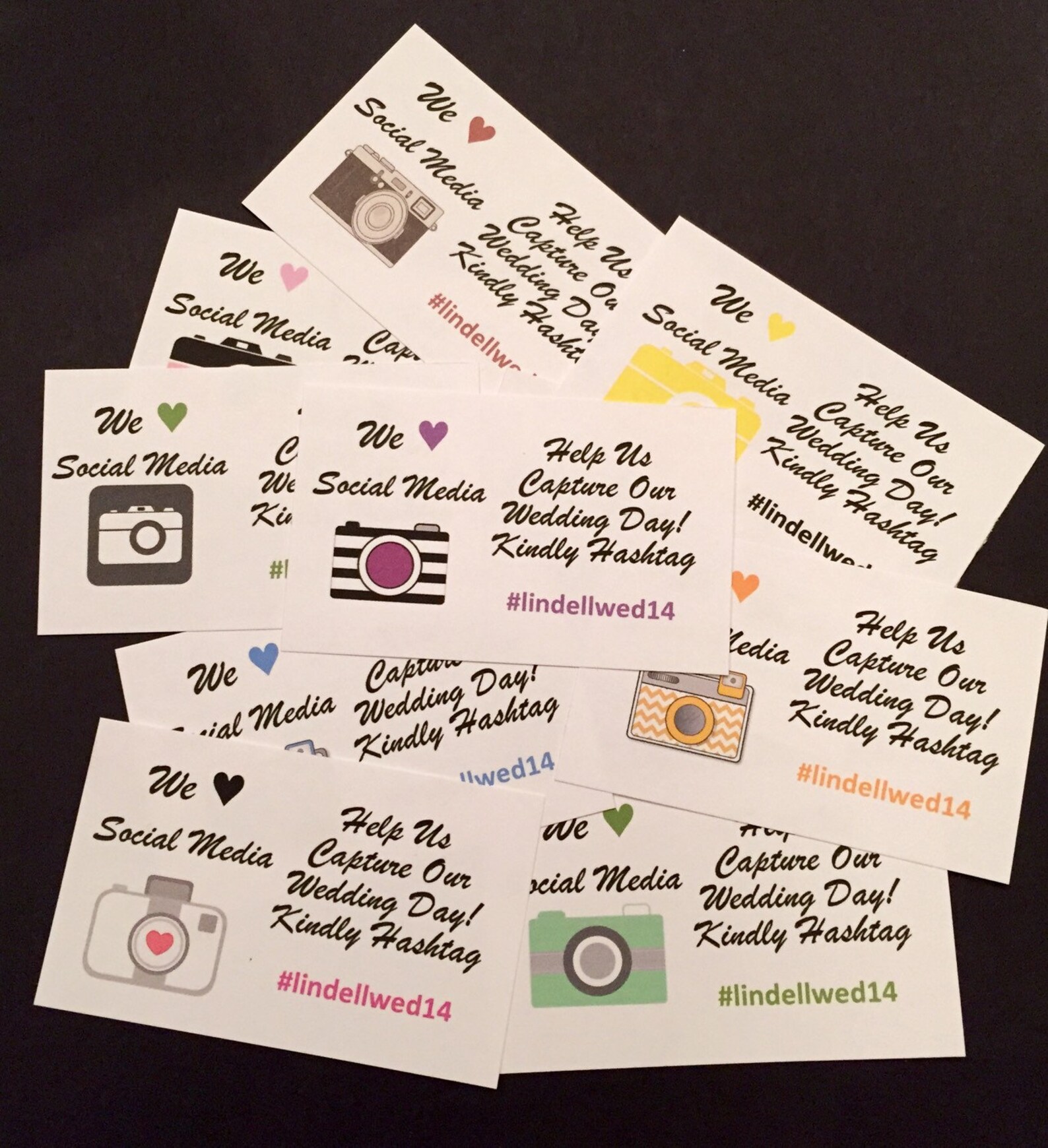 Wedding Hashtag Cards Great for facebook and Instagram Etsy