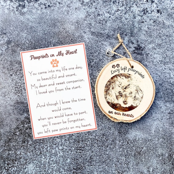 Personalized Dog Ornament: Engraved Wood Pet Memorial