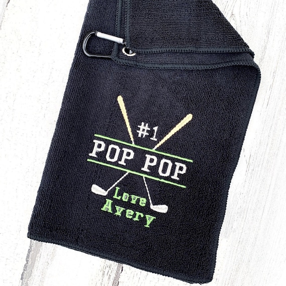 Personalized Embroidered Golf Towel: Gift for Grandpop