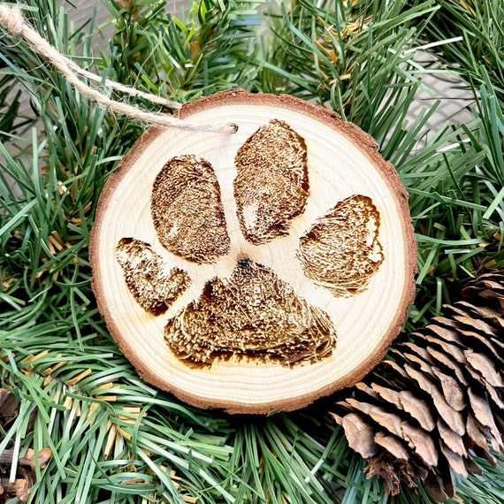 Personalized Engraved Wood Dog Ornament - Pet Memorial Keepsake