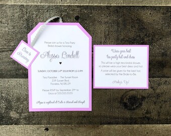 Tea Party Invitations - Customizable for Any Event - Baby - Bridal - Birthday - and More