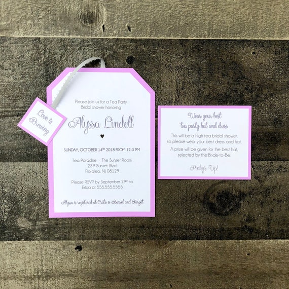 Tea Party Invitations - Customizable for Any Event - Baby - Bridal - Birthday - and More