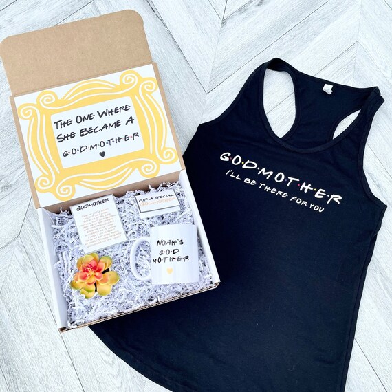 Personalized Godmother Gift Box: Mug, Tank Top & Poem Card
