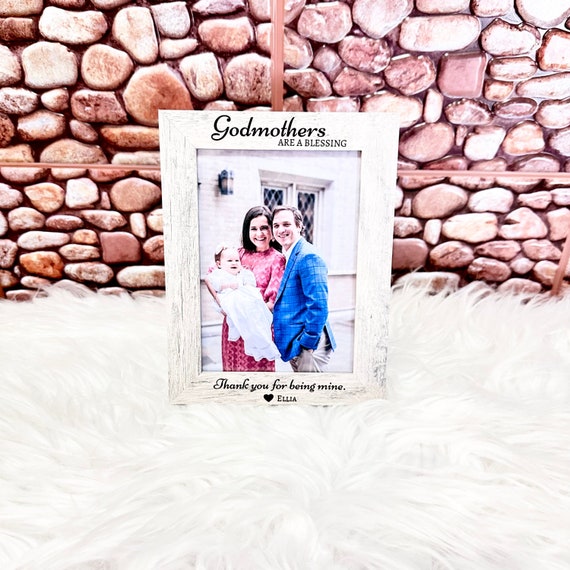 Personalized Godmother Engraved Wooden Frame: Godmother Blessing Gift