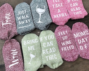 Mother's Day Socks - Wine Lover Socks - Funny gift for mom - Mom wine socks - Cute Mothers Day Gift Idea