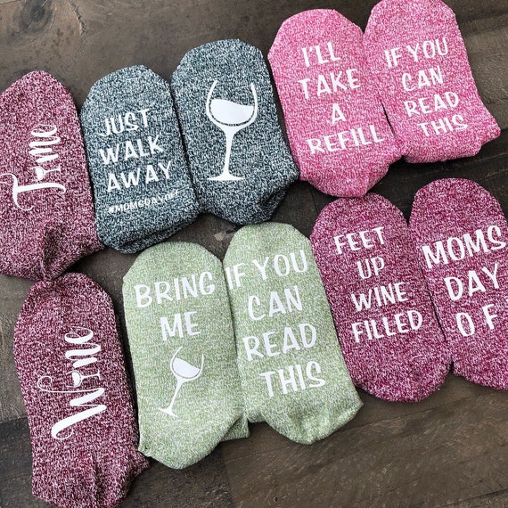 Mother's Day Socks - Wine Lover Socks - Funny gift for mom - Mom wine socks - Cute Mothers Day Gift Idea