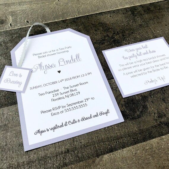 Tea Party Invitations - Customizable for Any Event - Baby - Bridal - Birthday - and More