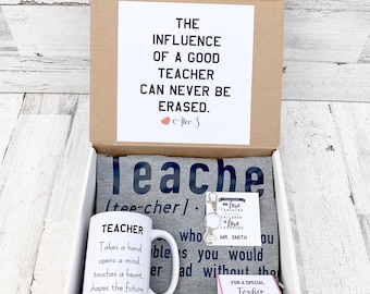 Teacher gift Box - Personalized Teacher Gift - Teacher Gift Set with Shirt, Teacher Mug, and keychain