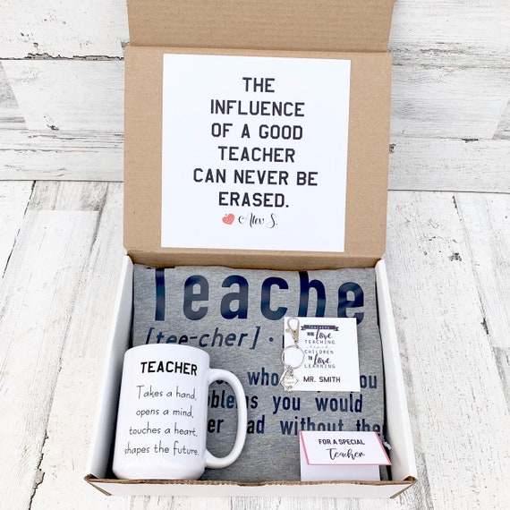 Teacher gift Box - Personalized Teacher Gift - Teacher Gift Set with Shirt, Teacher Mug, and keychain