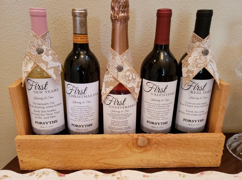 5 Bridal Shower Wine labels First Bild 4